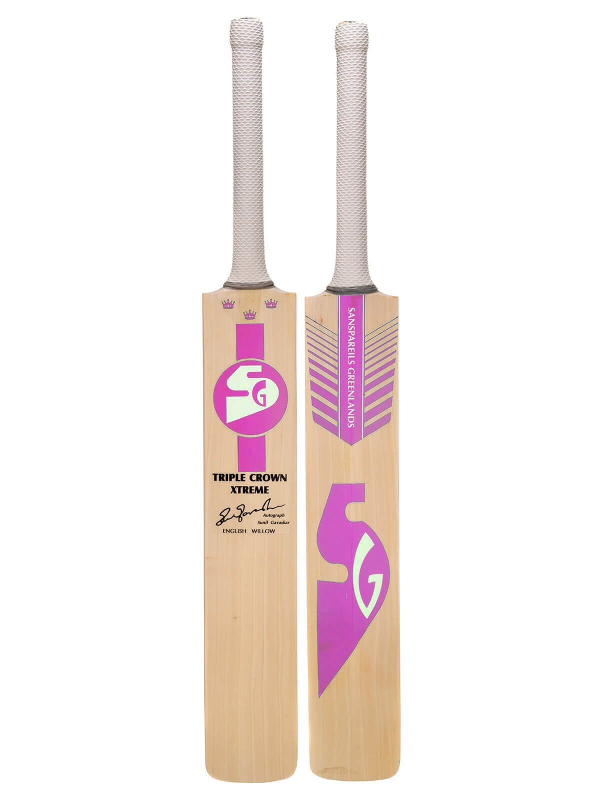 SG - Pink Triple Crown Xtreme English Willow Cricket Bat Size SH