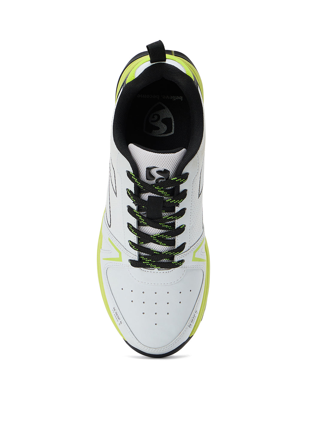 SG - Scorer Edge White/Volt Green Cricket Shoes