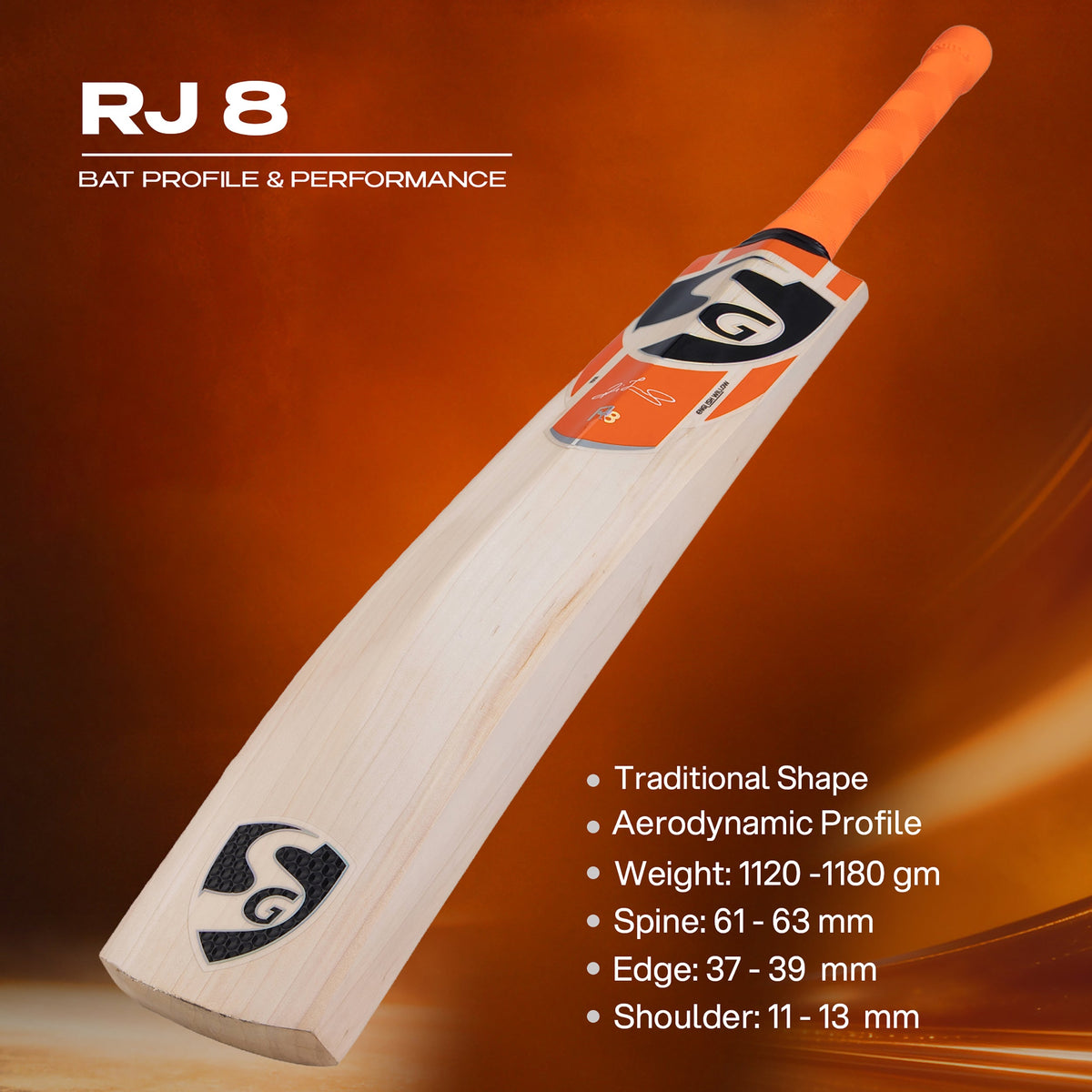 SG RJ8 R Jadeja English Willow Cricket Bat